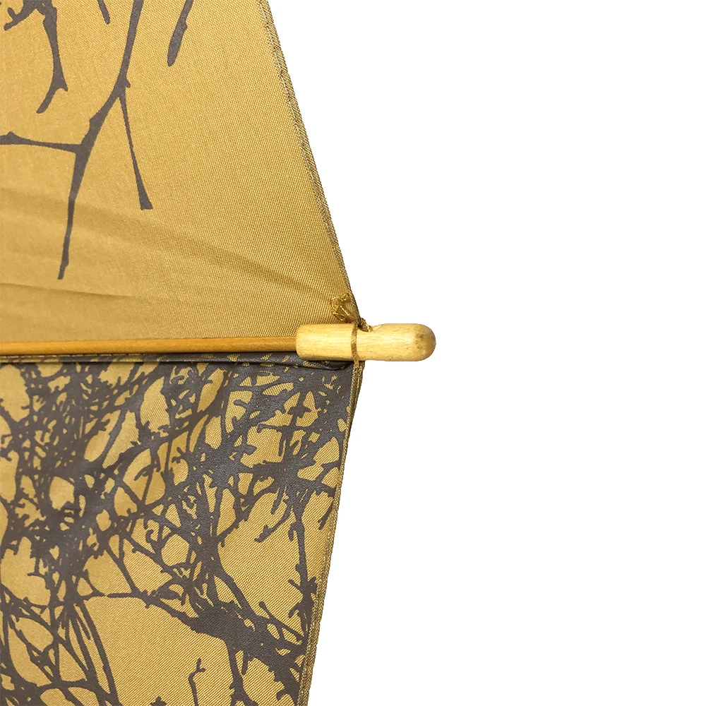 OVIDA Chinese Hot Selling Classical Long Handle Auto Open Solid Wooden Straight Handle Umbrella For Gifts Japan Style Umbrella