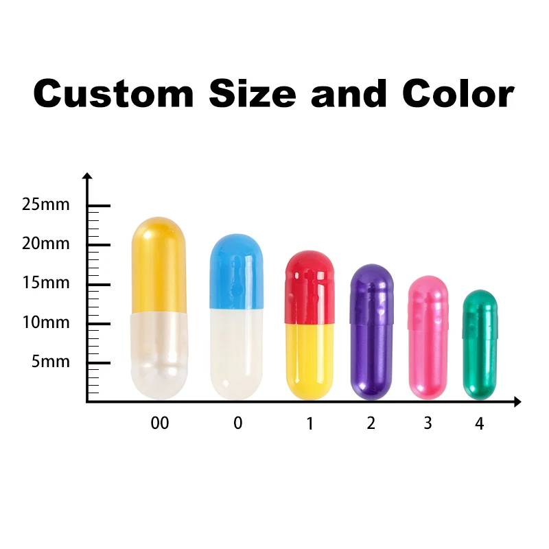 High-quality faster-dissolving hollow capsules fill capsule shells in various size colors