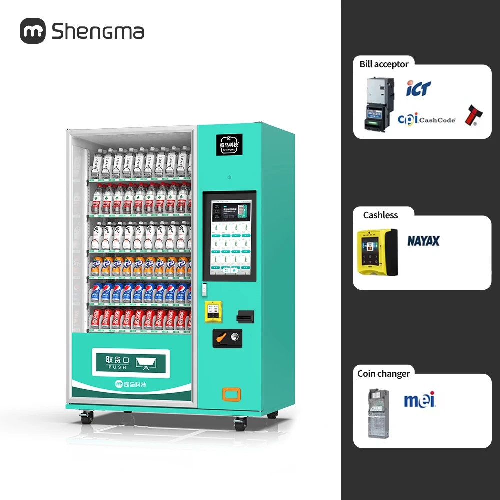 Top Selling 15.6 Inch Customized Touch Screen Beverage Vending Machine with Cooling Function Custom Software Development (SDK)