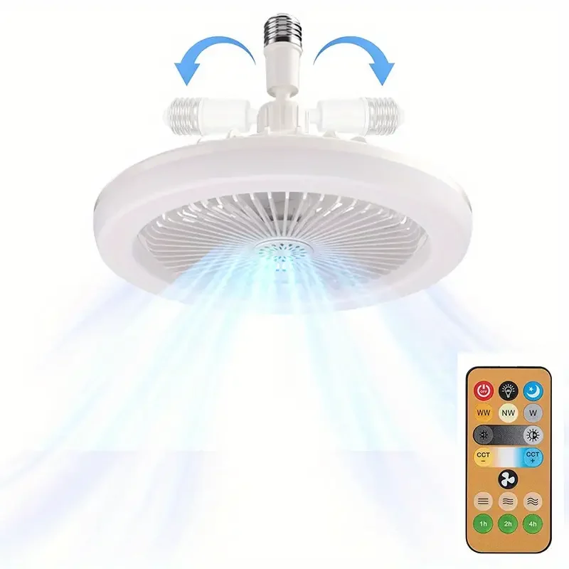 Modern E27 Head Type with Remote Control Smart Dimming Led Ceiling Lights Fan Lamp For Living Room