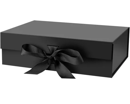 Luxury book shape rigid cardboard ribbon gift paper boxes Storage with Lid for Presents with Ribbon and Magnetic Closure