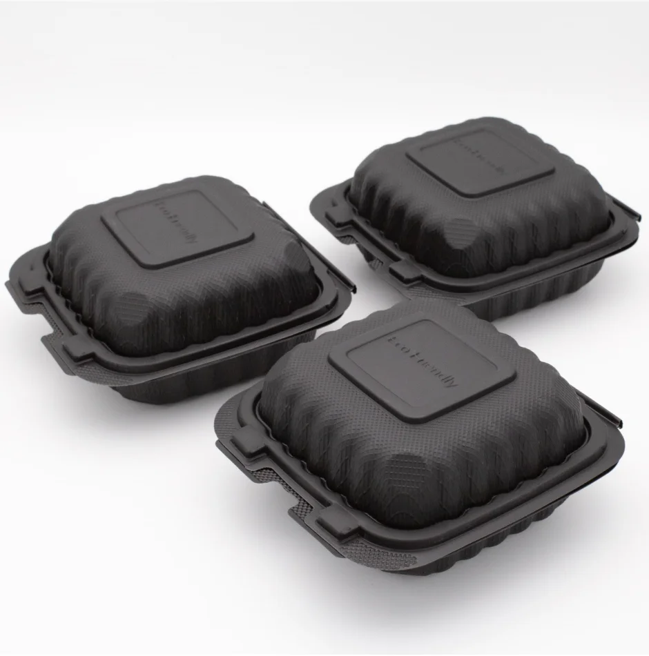 Disposable Clamshell box for bread Biodegradable Clamshell Lunch Boxes Food storage Containers set