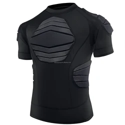 Customized Padded Light weight Quick Dry American Football Rugby Impact Shirt Top