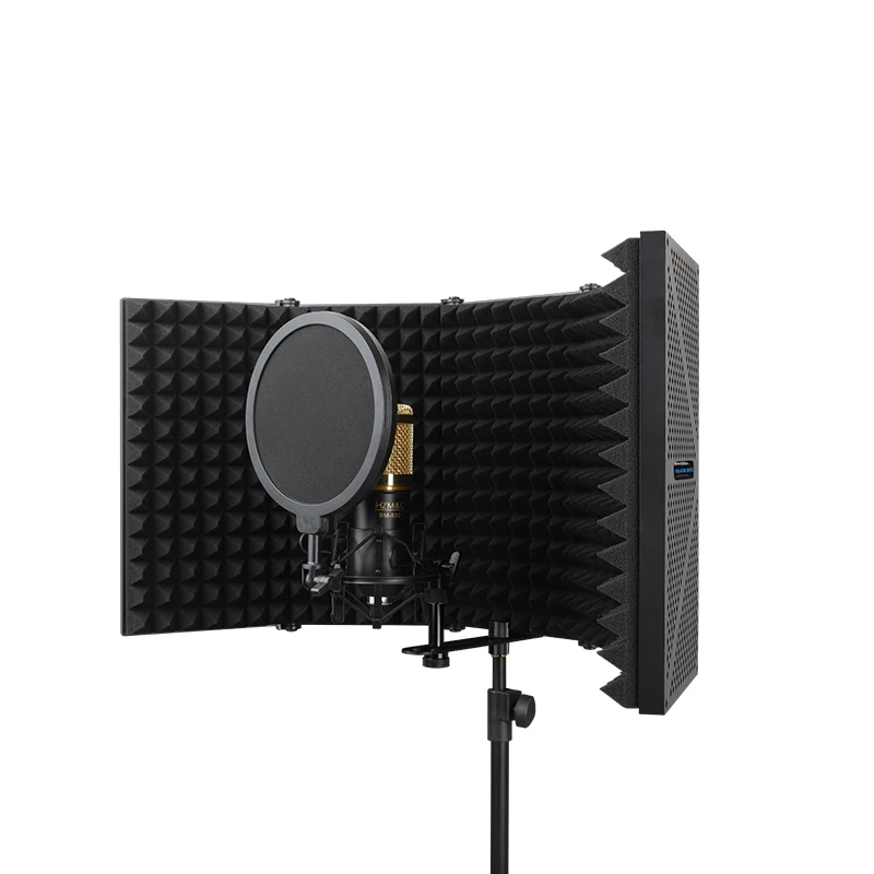 
Studio Microphone Recording Reflexion Filter Microphone Sound Isolation Shield Black EVA Color Weight Material Origin Foam 