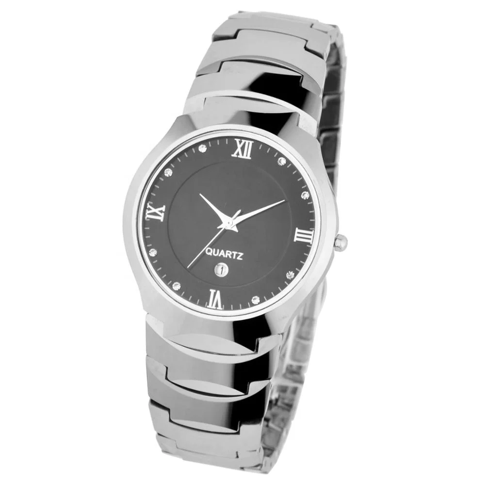 Nature colour round dial mens tungsten sapphire quartz watch japan movt