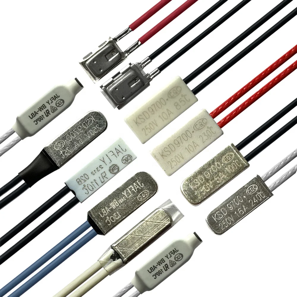 JIHUI normally closed bimetal thermal switch Thermal Protector AC Thermostat With Fuse For Heating Blanket