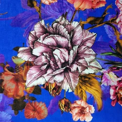 Factory 100% digital printed fabric cotton voile bawal tudung  fabric for dresses digital printed