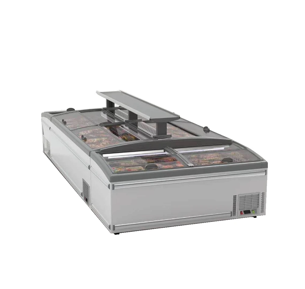 1000L Single-Temperature Supermarket Refrigerator and Freezer Showcase Open Island Freezer Used in Supermarkets