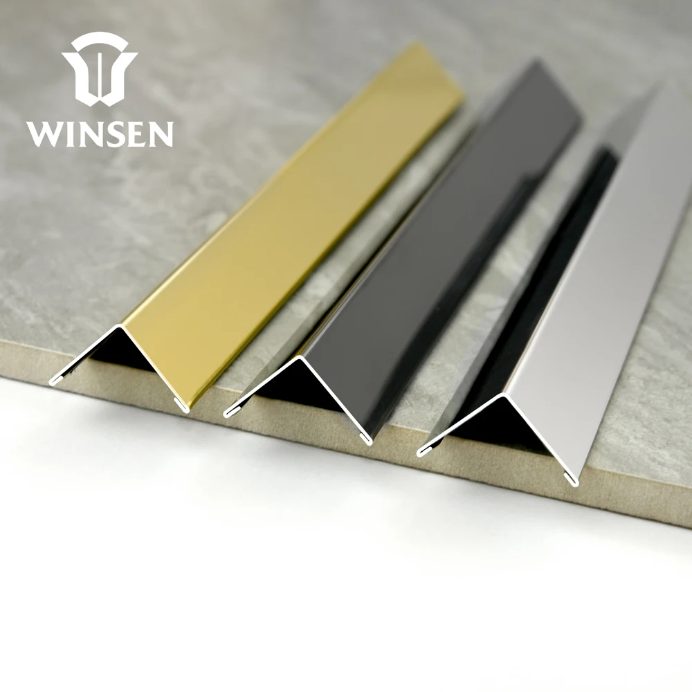 Inside Corner Metal Edge Strip Copper Trims Transition 304 201 round stainless steel Angle decoration Ceramic Tile Trim