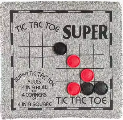 Portable Indoor and Outdoor Board Classic Games 3 in 1 Big Checkers Set Tic Tac Toe for Kids and Adults