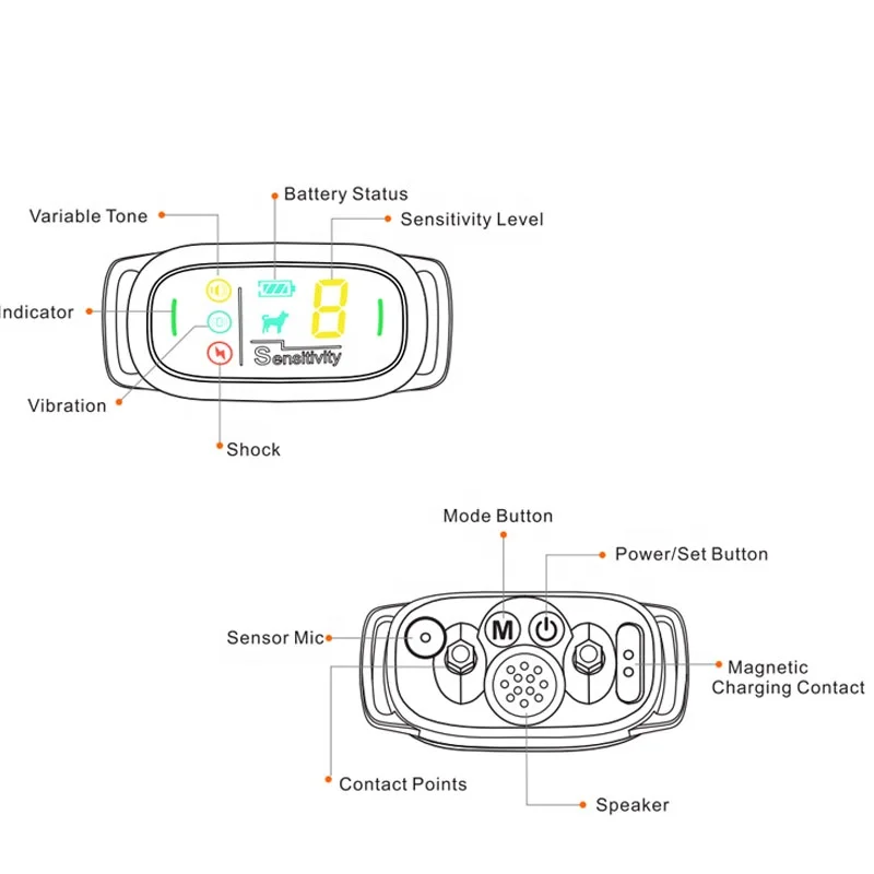 2022 Upgraded High Tech anti bark dog collar,Accurate Recognition of Dog Bark collar IP67 waterproof