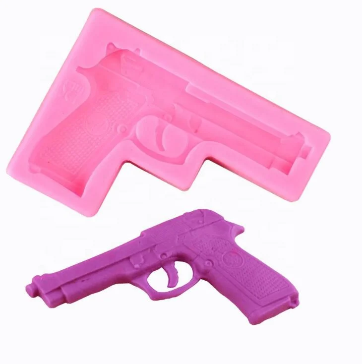 Gun Pistol 3D Soft Silicone Cake Decorating Fondant Sugar Craft Molds