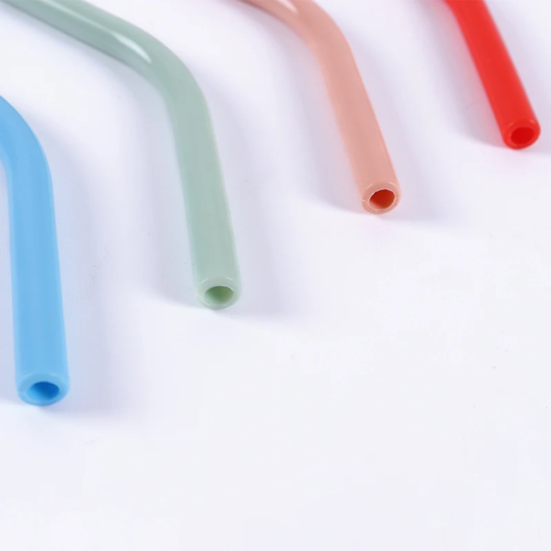 Мягкая короткая многоразовая силиконовая стеклянная соломинка стандартного размера на заказ, Коктейльная соломинка, подходит для детских чашек