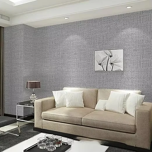 High Quality Peel and Stick Removable 3D Vinyl Self Adhesive Linen Textured Fabric Wallpaper For Wall decor