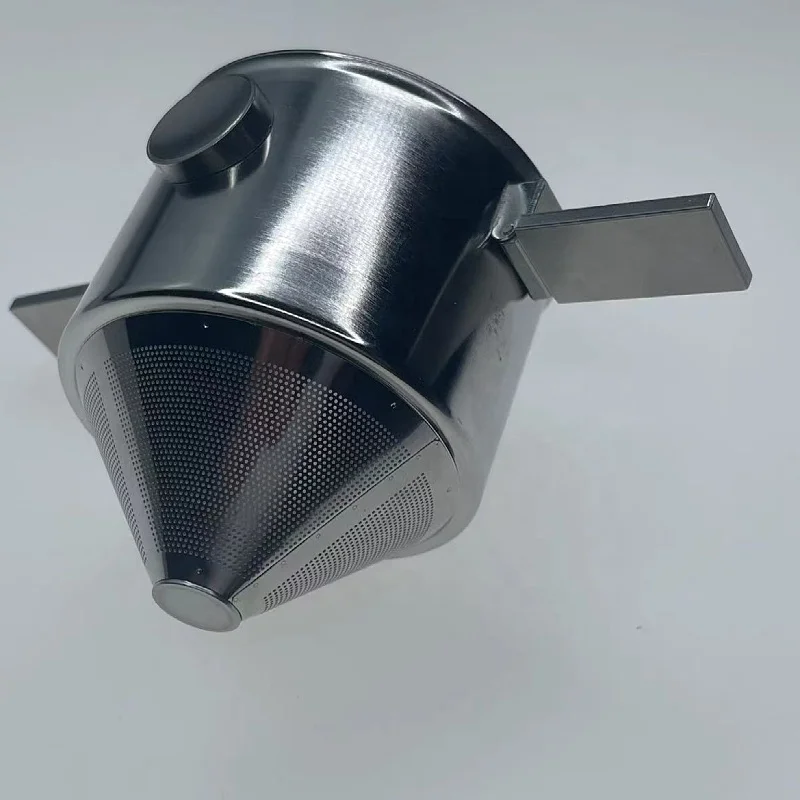 304 stainless steel double layer coffee funnel filter reusable Paperless Double Ear Folding Coffee Filter