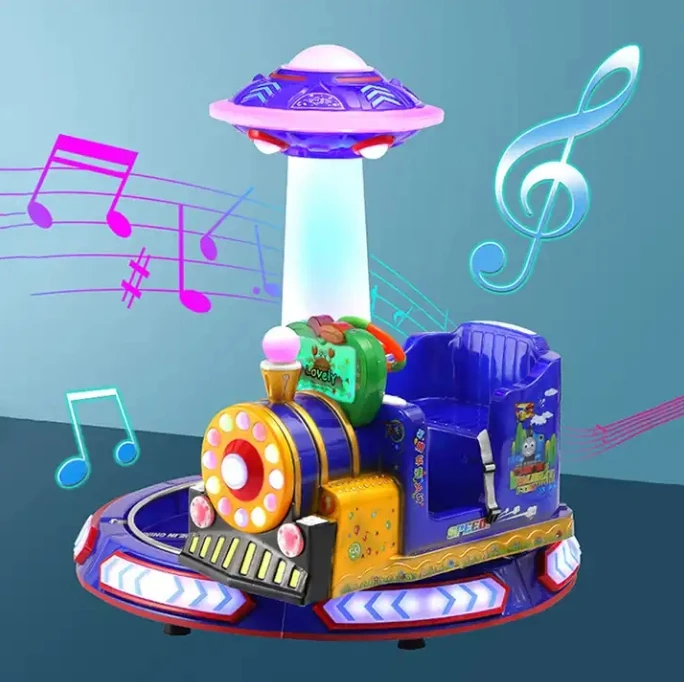 Hot sale commercial amusement kiddie ride car interstellar train children coin operated rocking car for sale
