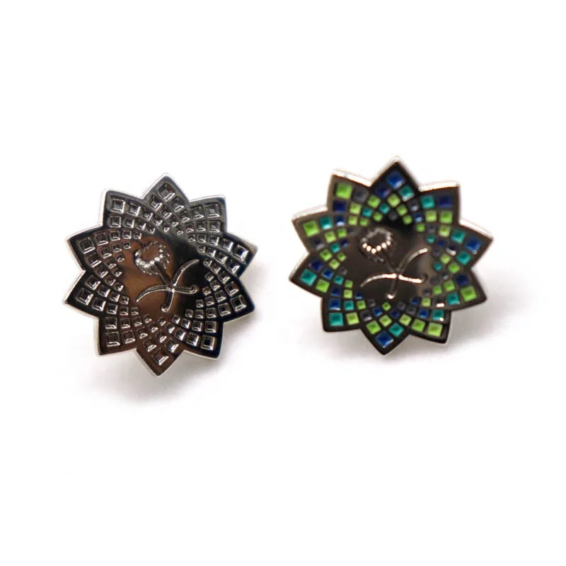 Metal Material and Badge & Emblem Product Type custom lapel pins Saudi Vision 2030 Pin