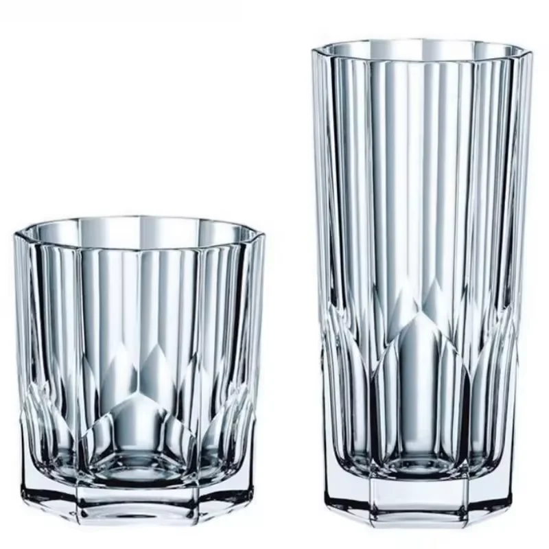 Engraved Whisky tumbler Crystal Glass Ocean Tumbler lead Free Gorgeous Engraved Luxury Gift Bourbon Glass