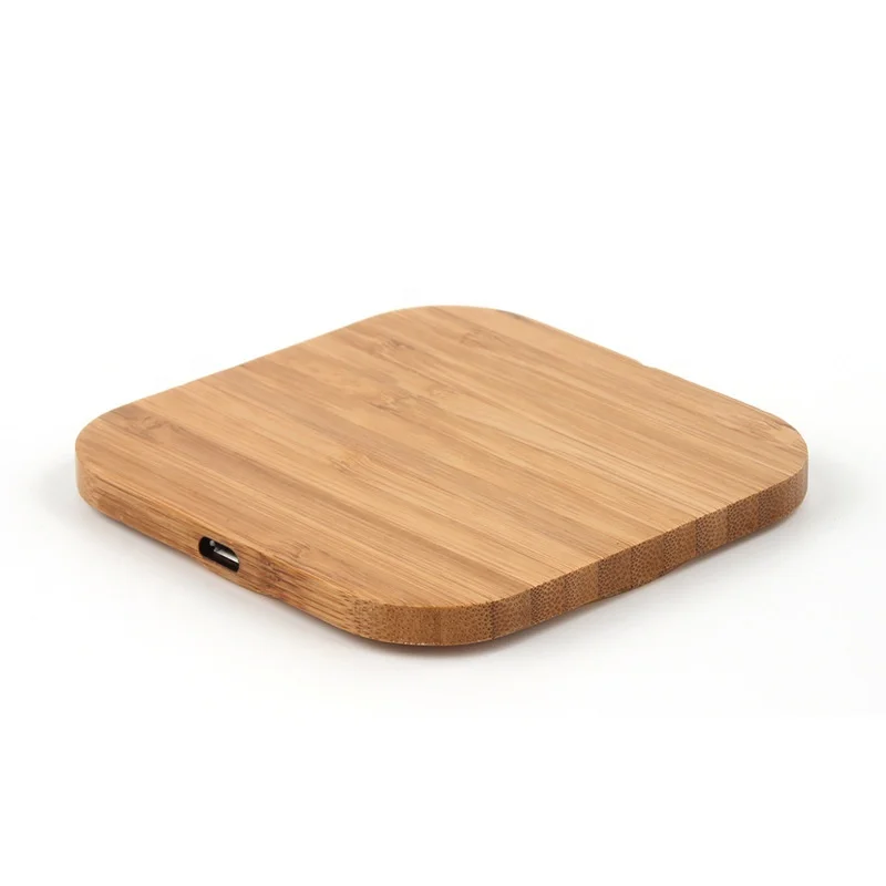 
2021 hot selling New design wood wireless charge pad long distance bamboo factory best price qi universal wireless charging 