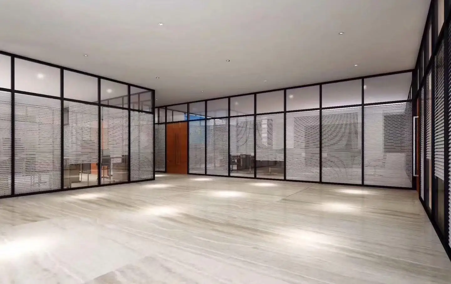 Customized Aluminium Tempered Soundproof Office Partition Glass Wall