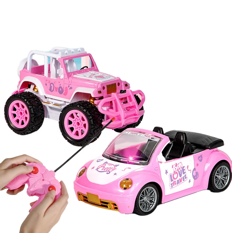 Cute Pink 4wd Kids Princess Rc Car 4 Channel Remote Control Vehicle Model With Lights Rc Car Toys For Kids Girls