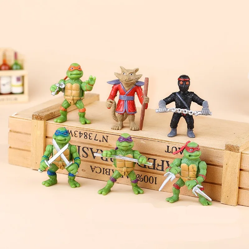 Wholesale 6 movies around the Teenage Mutant Ninja Turtles tortoise Action Figure Doll ornaments