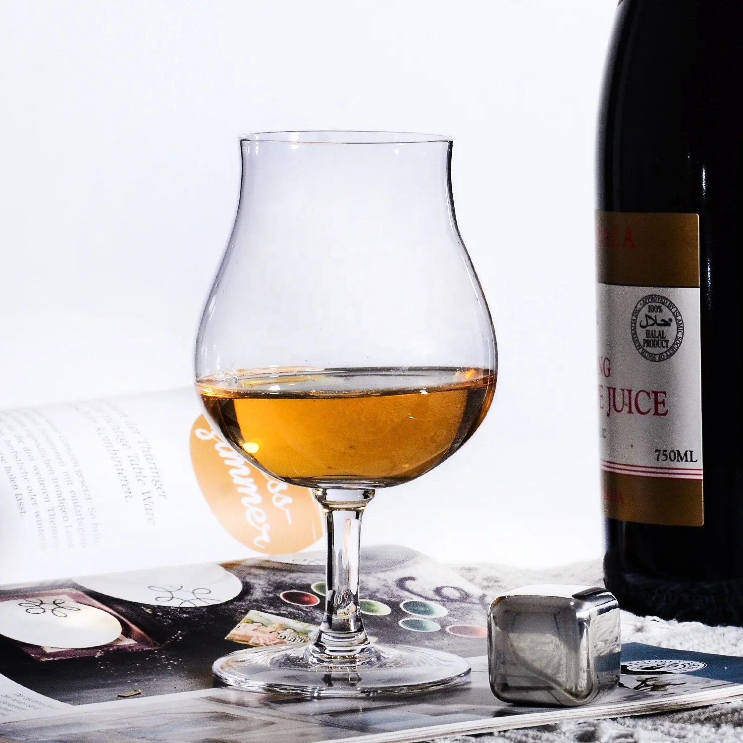 Samyo 500ml Custom Printing logo Hand Blowing Crystal Snifter Glass cognac Brandy Glasses