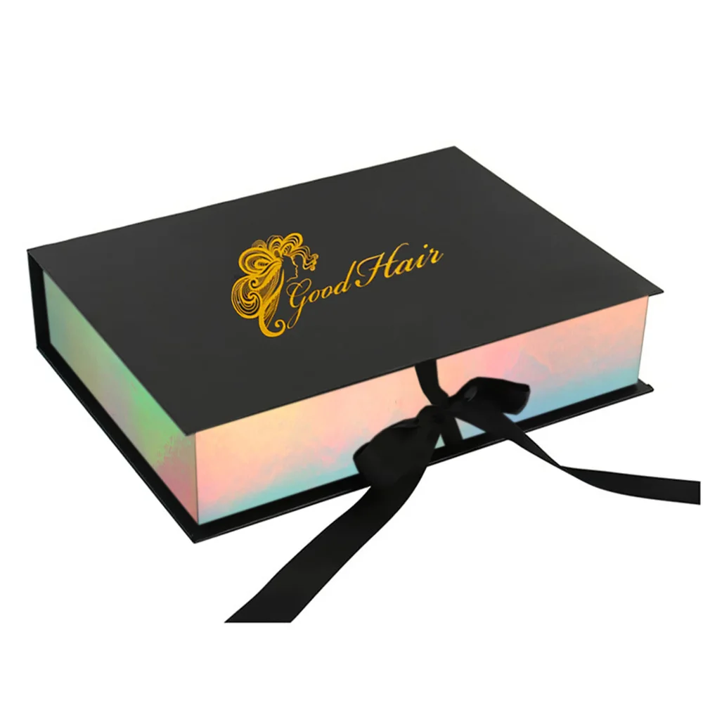 Custom Logo Design Clothing Cosmetics Gift Packing Boxes Wig Packaging Paper Boxes With Satin Lining