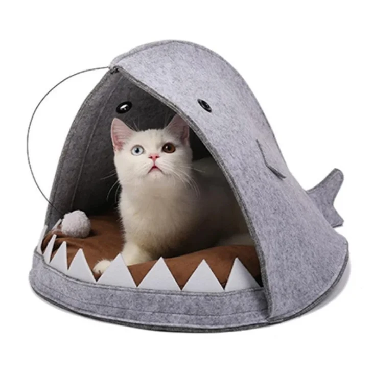 Factory direct foldable felt shark type pet nest