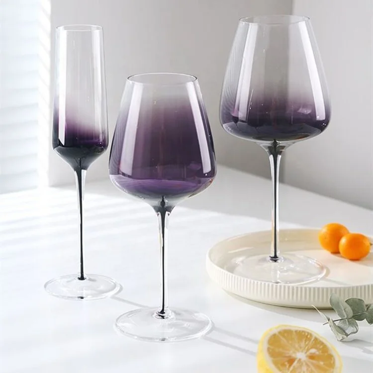 Wholesale Luxury Custom Classic Vintage Crystal Wine Glass Stained Glass Wine Goblet