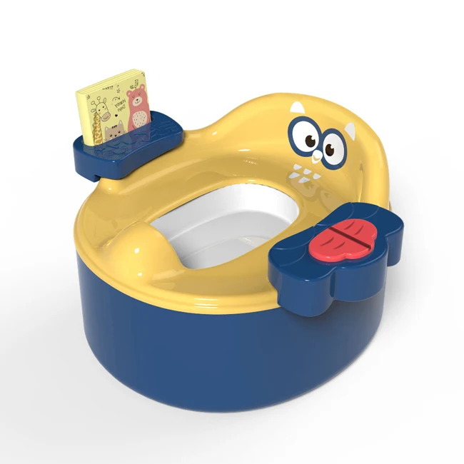 Children training potty stool with cloth book cartoon animal plastic electric music toilet seat for kids