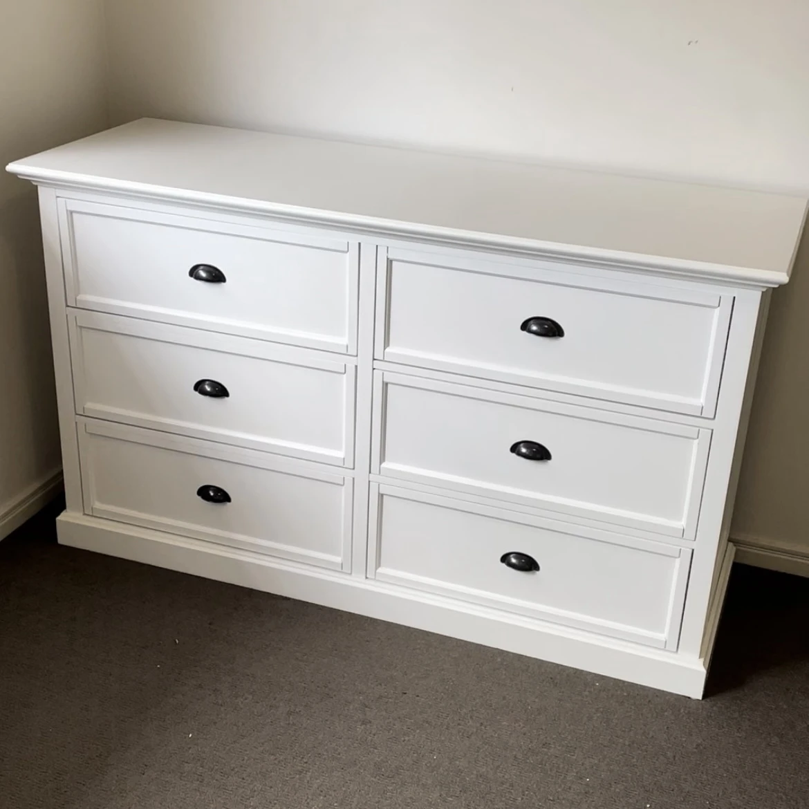 Modern MDF With Matt Lacquer Painting Chest Drawers Bedroom Furniture Wooden White 6 Chest Drawers Cabinet Storage Organizer