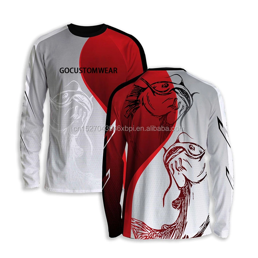 
Latest design sublimation printed long sleeve fishing t shirts Custom For Fishing 