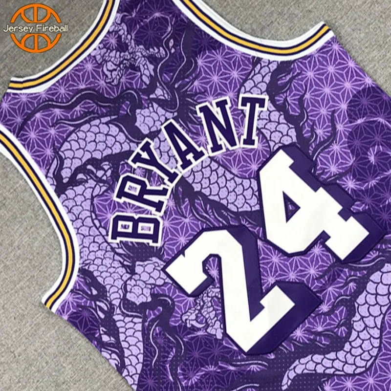 Готовый к отправке 2023 новый дизайн баскетбольная форма Dragon Year #24 Bryant Los Angeles Лидер продаж баскетбольные рубашки