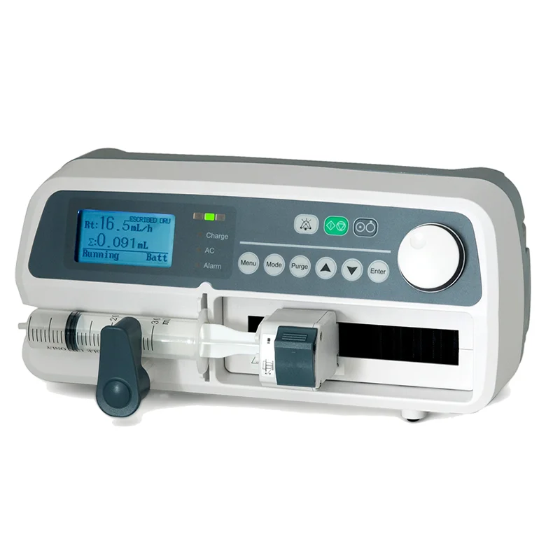 Adjustable Rate Medical bomba de seringa Portable  Electric single Channel Syringe Pump infusion