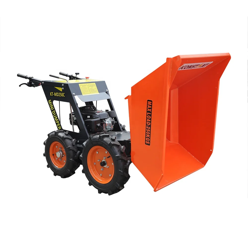 KONSTANT 250kg Mini Dumper Power Wheelbarrow CE Approved Low Price OEM Factory Direct Mini Concrete Buggies 4x4 Wheel Drive