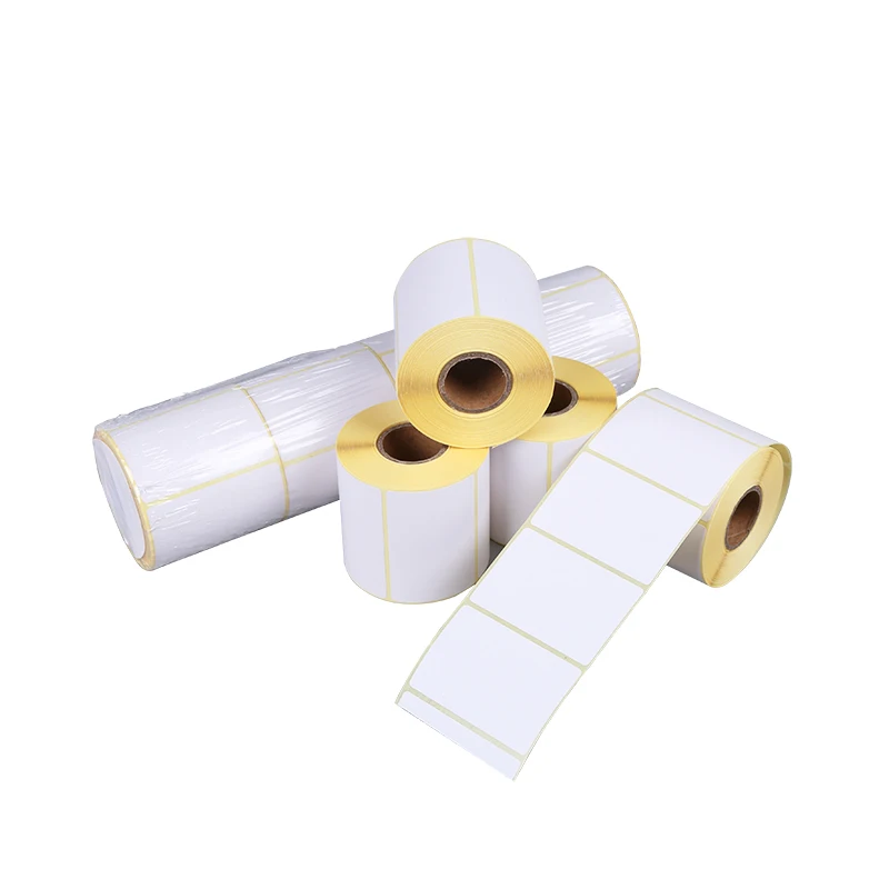 Hot Selling Wholesale 60x40 Blank White Adhesive Multipurpose Direct Perforated Waybill Sticker Thermal  Label