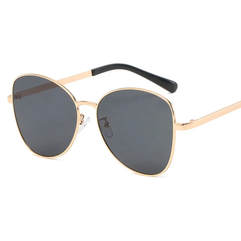 New oval large frame metal sunglasses men women custom logo street outdoor shade sunglasses round face glasses
