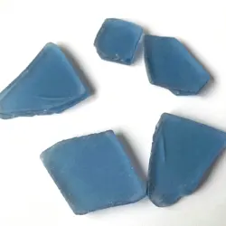 Factory price  block tumbled  frosted flat sea glass sky blue for mulch gabion courtyard landscaping decoration aquarium