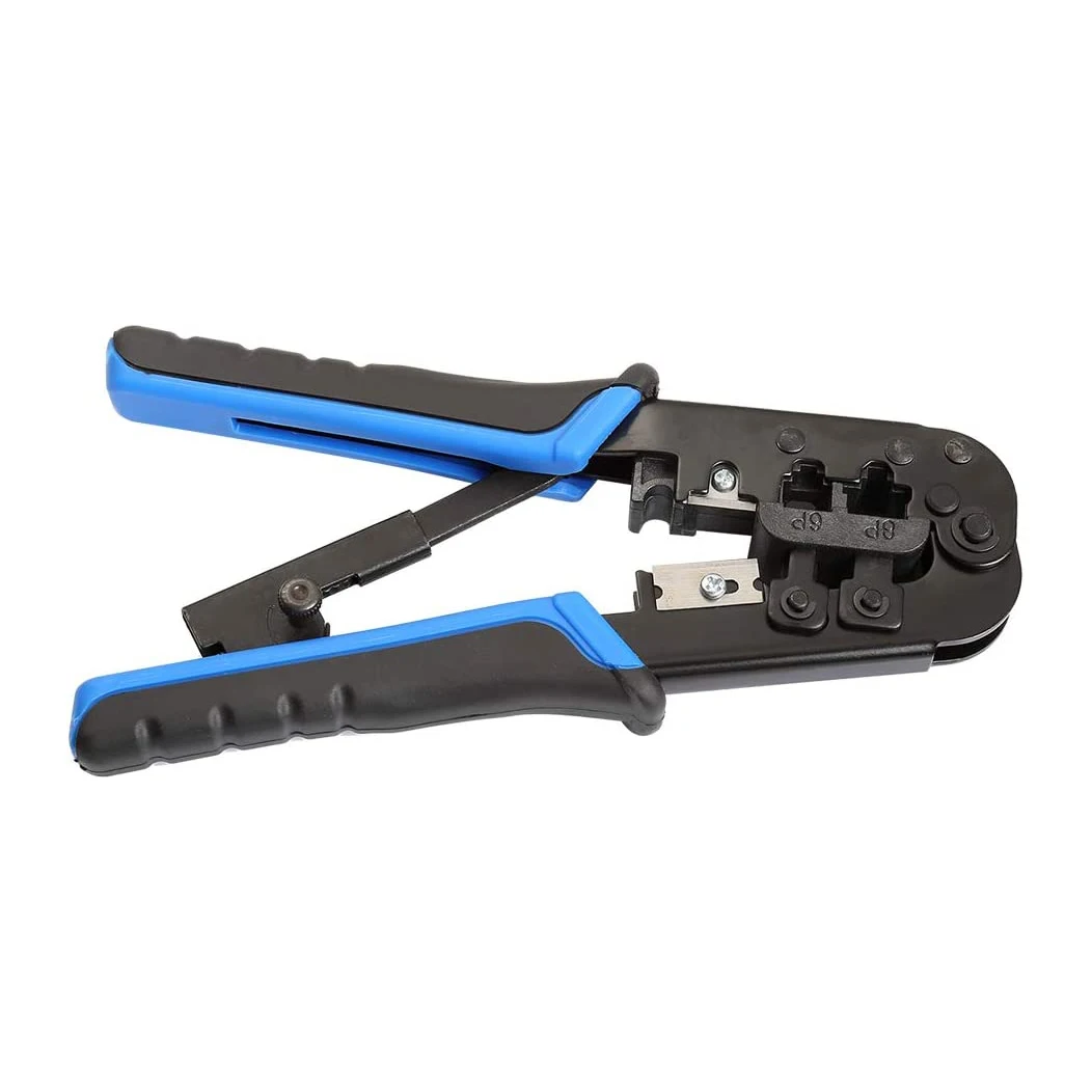 Professional RJ11 RJ45 2 Port Network Connector Cable hand crimper crimping tool With Ratchet