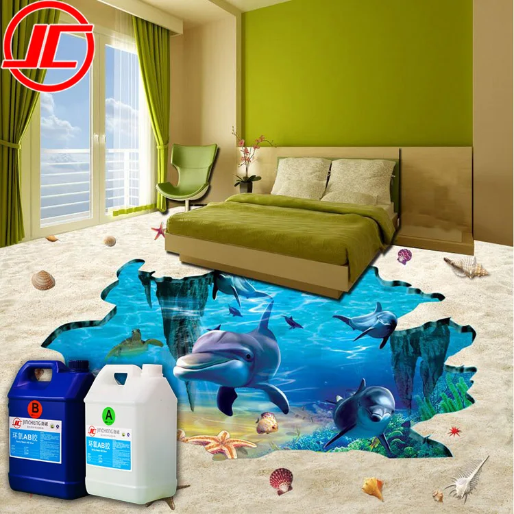 Modern Decorative Chemical Crystal Epoxy Floor Painting For Epoxy 3D Floor PVC Sticker Coating