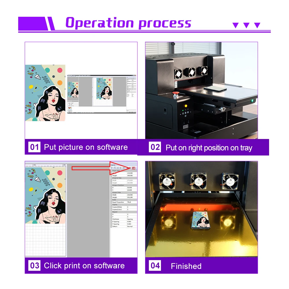 Inkjet Printers Curing System A3 UV Printer Ink Epson Print Machine 3250 Flatbed A2 Printing New Product Phone Case Printer L805