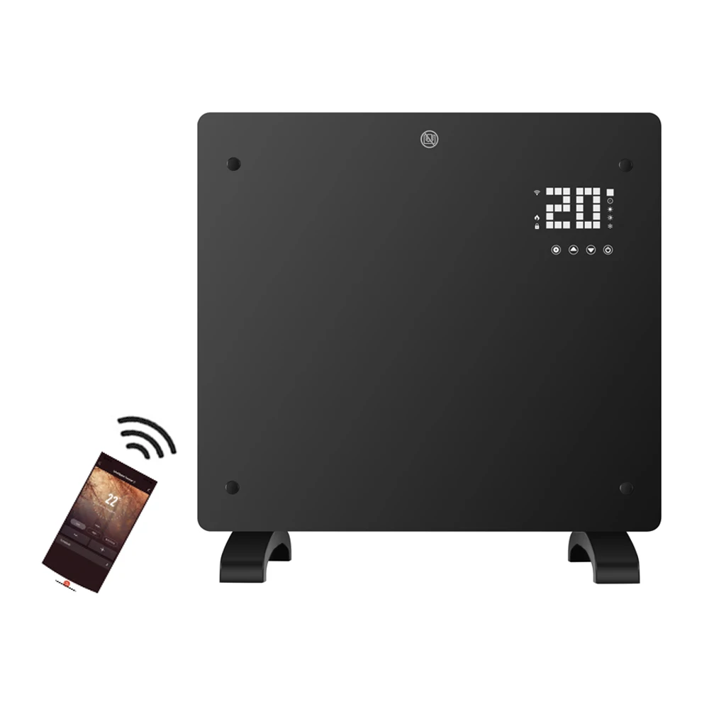 High quality electric home wall mounted Glass panel convector heater with wifi app