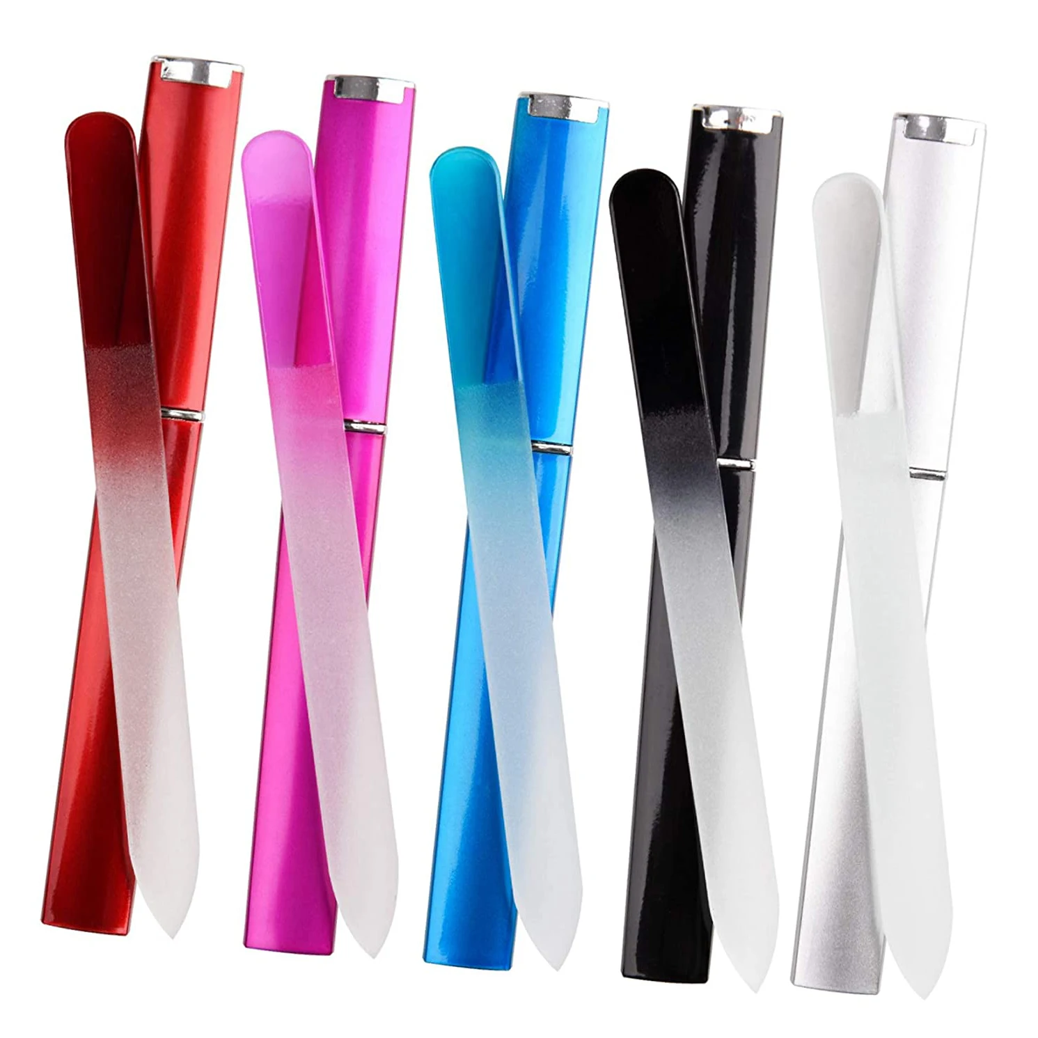 Beauty Salon Nail Supply Double Sided Crystal Glass Nail File with Protective Case