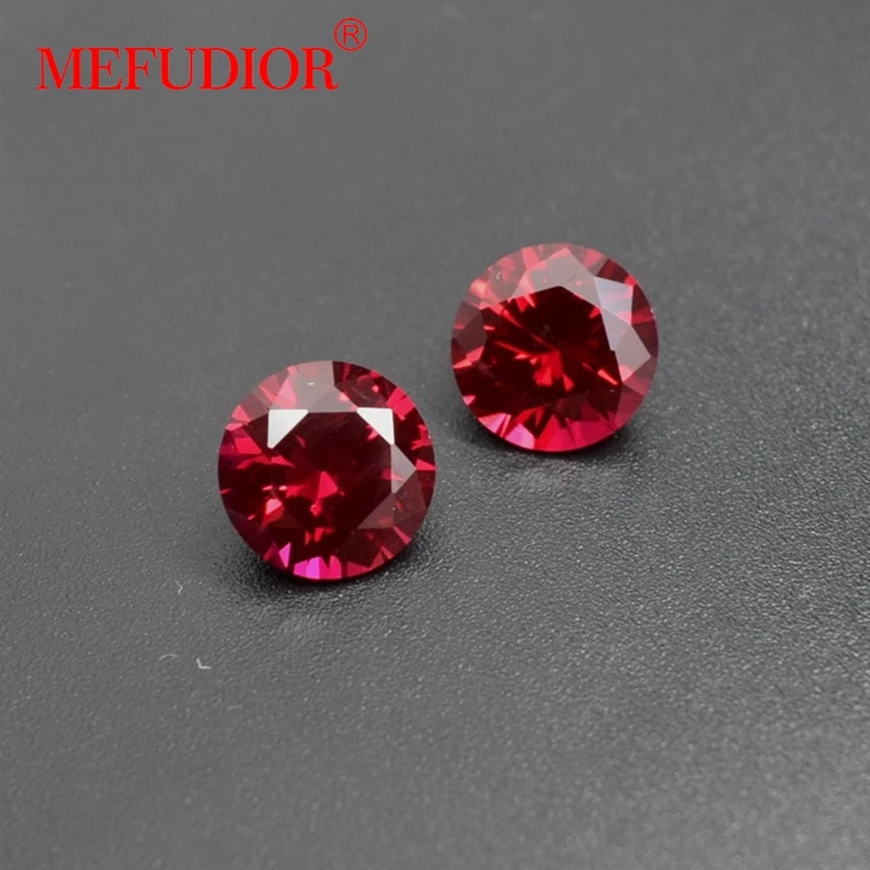 5A 2.5-10mm 5# gemstone synthetic ruby Corundum Wholesale Synthetic Ruby Round Loose Gemstones for Jewelry Accessories