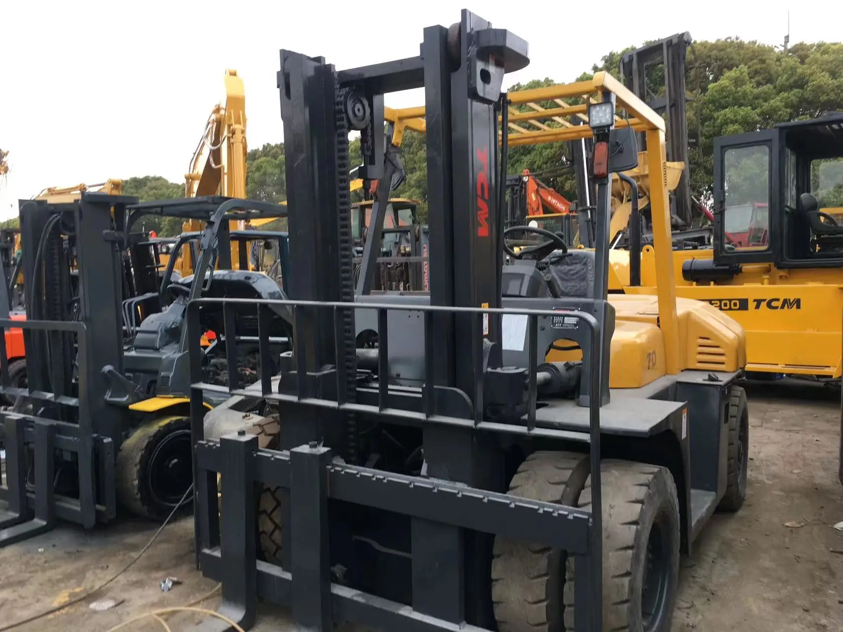High quality used 7 ton forklifts 2 stages with good price for Japan TCM forklift