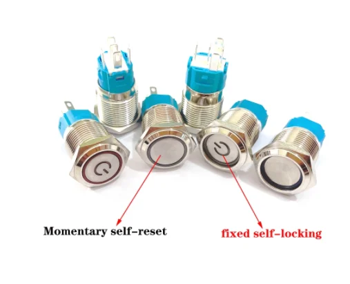12/16/19/22mm Metal Push Button Switch Momentary Latching Fixed Electric On Off Power Start Stop LED Light 5V 12V 24V  220V Car