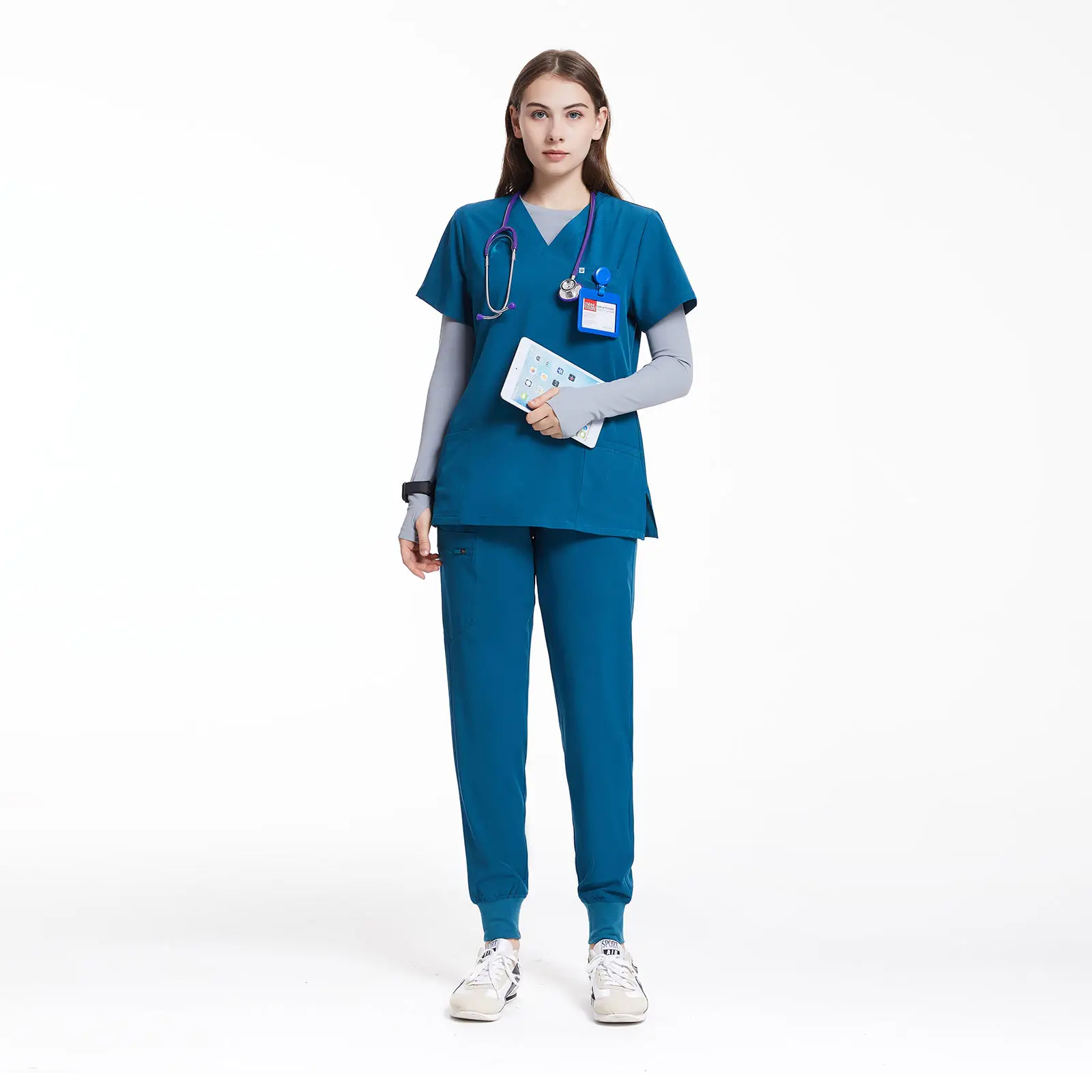 Custom Logo Doctor Nurse Suit Fashionable Design Surgical Nursing Uniform Sets Wholesale Scrubs Uniforms Sets