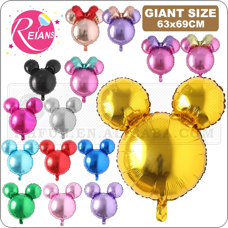 Giant Mickey Minnie Head Foil Balloon Kids Birthday Party Decoration Baby Shower Supplies Inflatable Cartoon air ball globos
