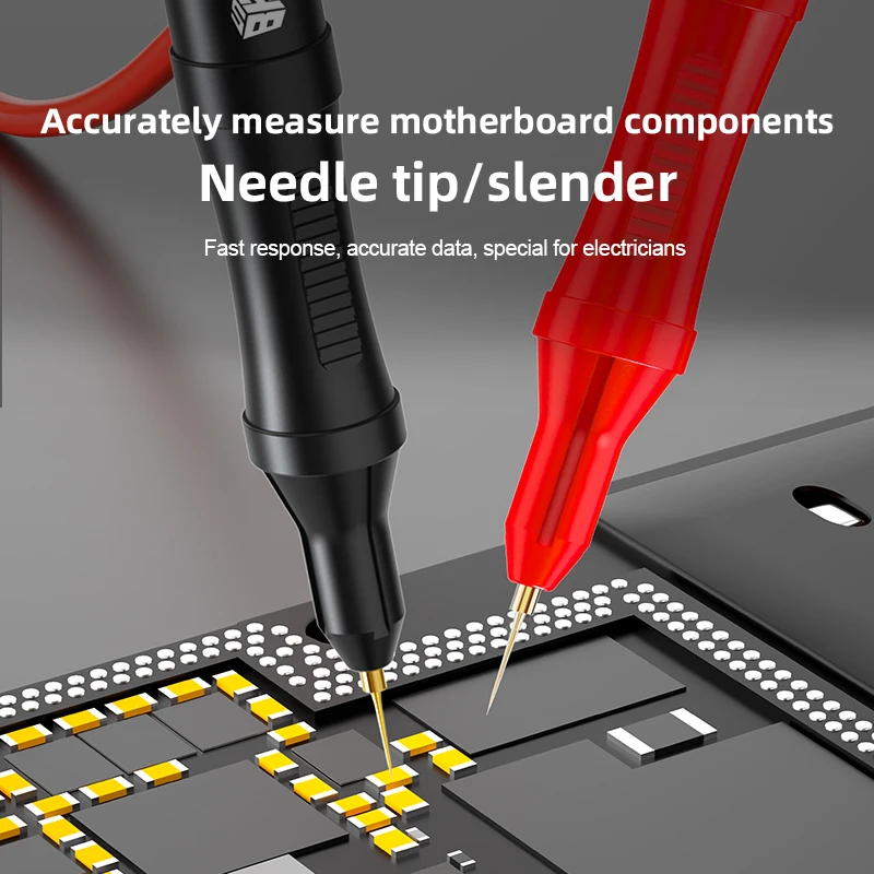 BST-951JP Replaceable Pure Copper universal multimeter Probe Spring tip soft silicone wire Test Leads with Precision Needle Tips